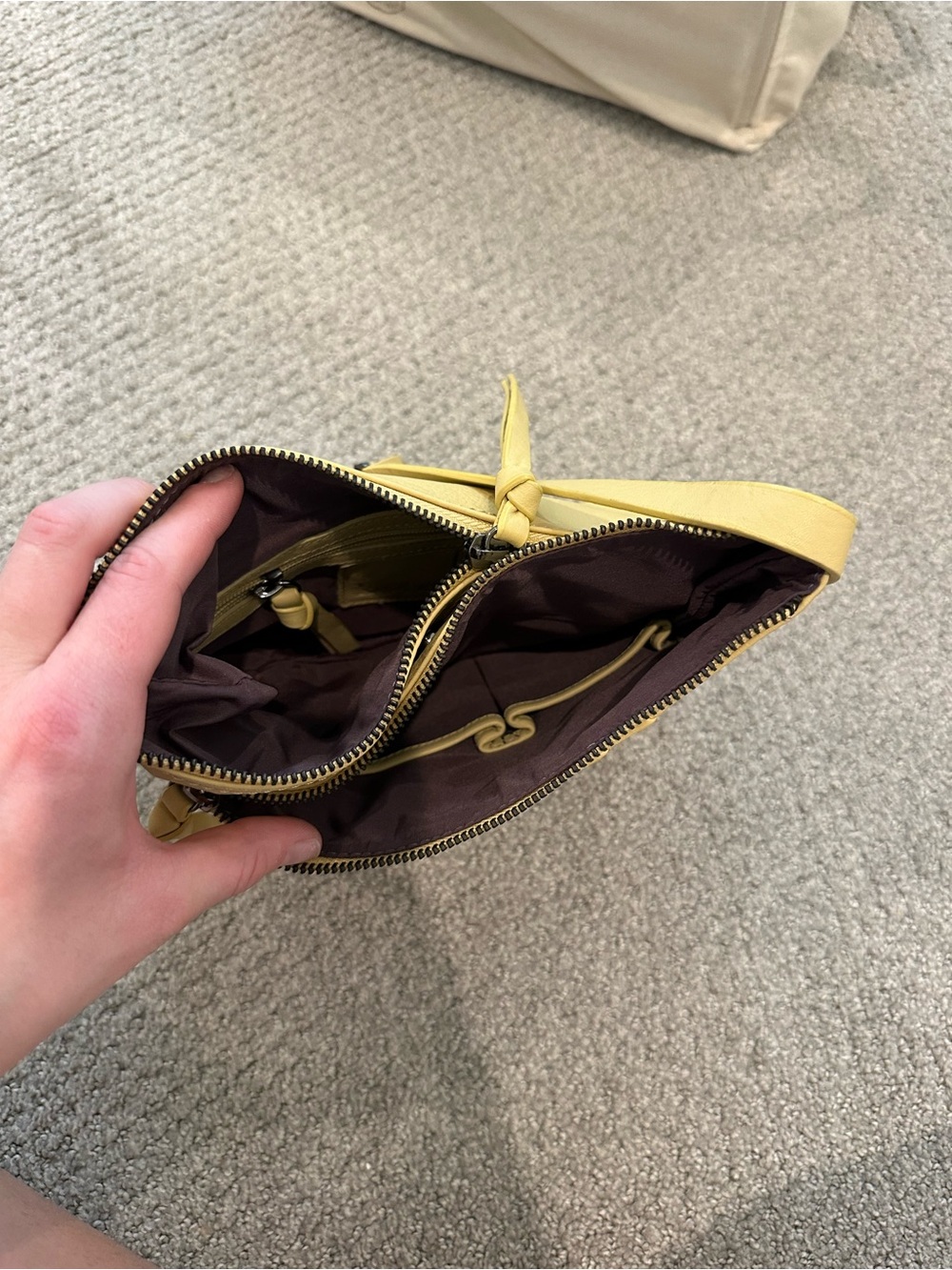 Kooba Lemon Yellow Leather Crossbody Bag - Picture 5 of 9